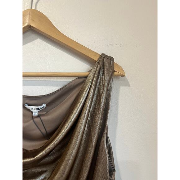 Fashion Nova Mina Metallic Gold Off Shoulder Top Y2K Party NWT Womens Sz 2X - Picture 5 of 10